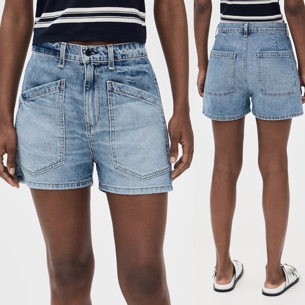 ASKK NY Sz‎ 28 Virginia Nova Shorts High Rise Utility Pockets Made In USA